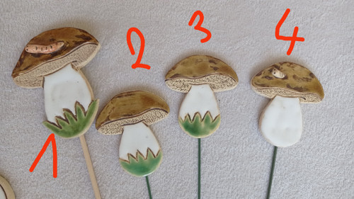 Keramický zápich hříbek — foto 3