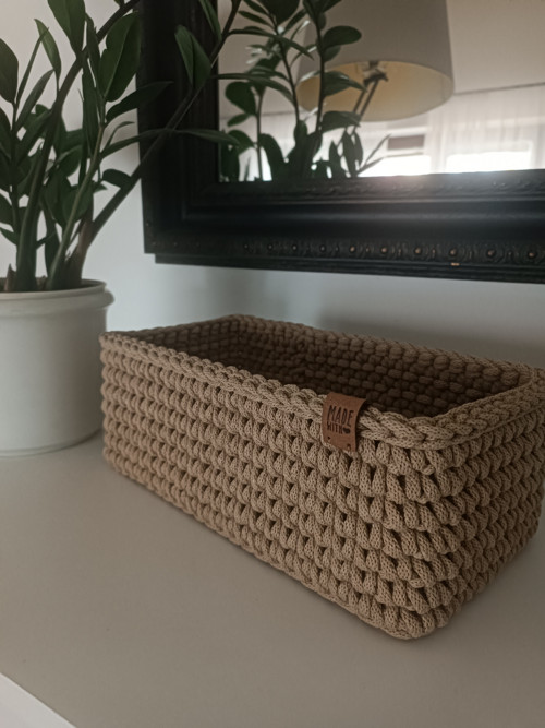 Háčkovaný košík cappuccino — foto 4