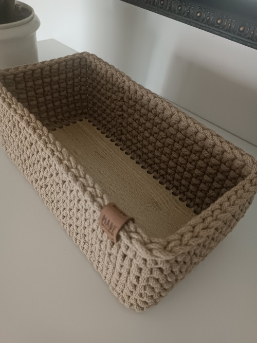 Háčkovaný košík cappuccino — foto 3