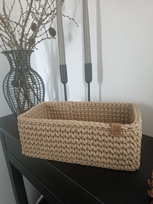 Háčkovaný košík cappuccino — foto 2