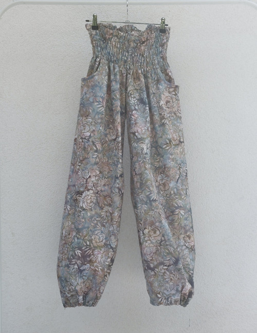 Turecké kalhoty Zelenošedé-bali batik — foto 4