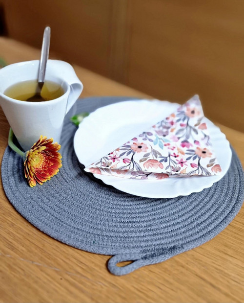 Prostírání kulaté - šedá světlá — foto 2