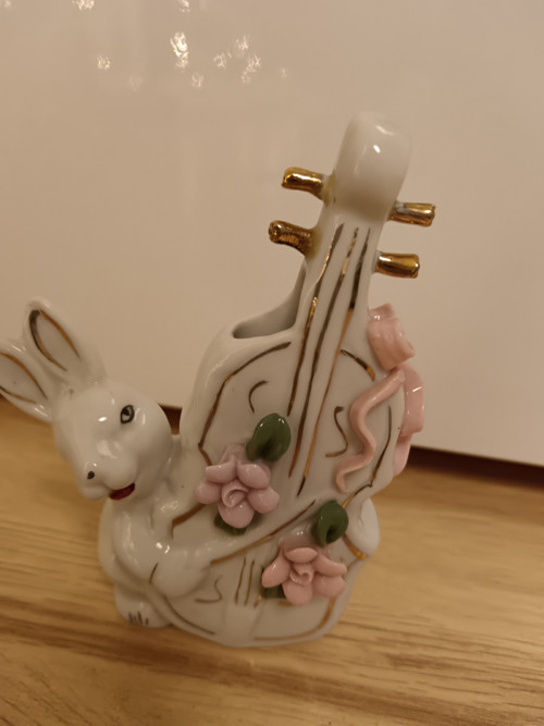 Retro králíček s houslemi - mini vazicka — foto 3