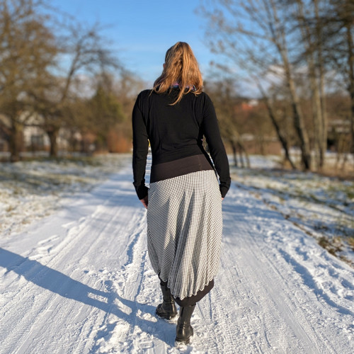 Sukně KALA maxi bíločerná kostka — foto 6