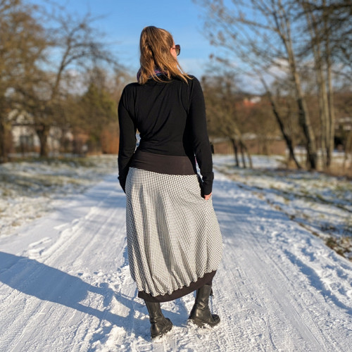 Sukně KALA maxi bíločerná kostka — foto 3