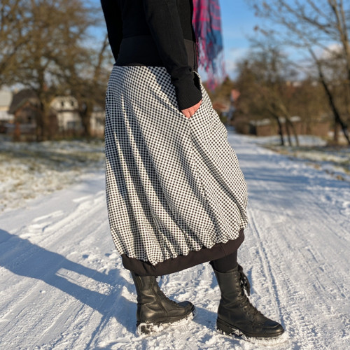 Sukně KALA maxi bíločerná kostka — foto 5