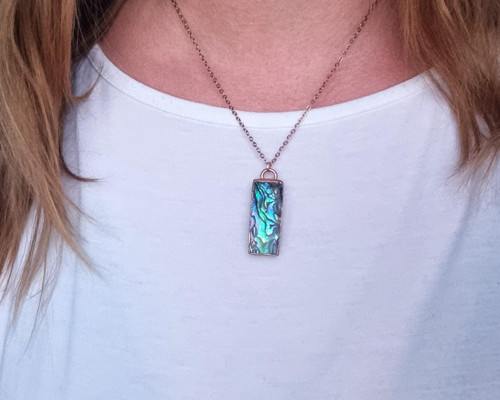 Abalone/Paua perleťová mušle - náhrdelník — foto 3