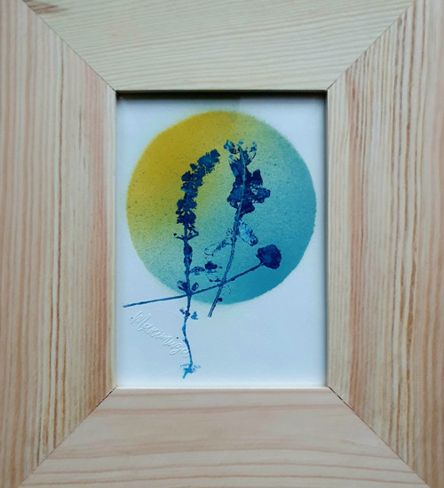 Originální GRAFIKA v rámu - "Modrá slunce" — foto 2