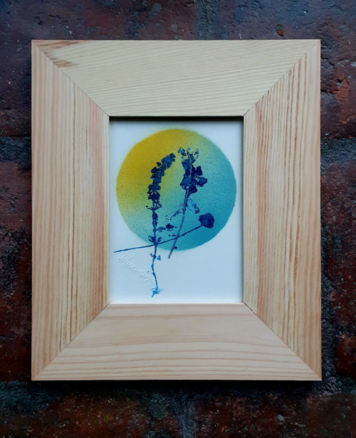 Originální GRAFIKA v rámu - "Modrá slunce" — foto 3