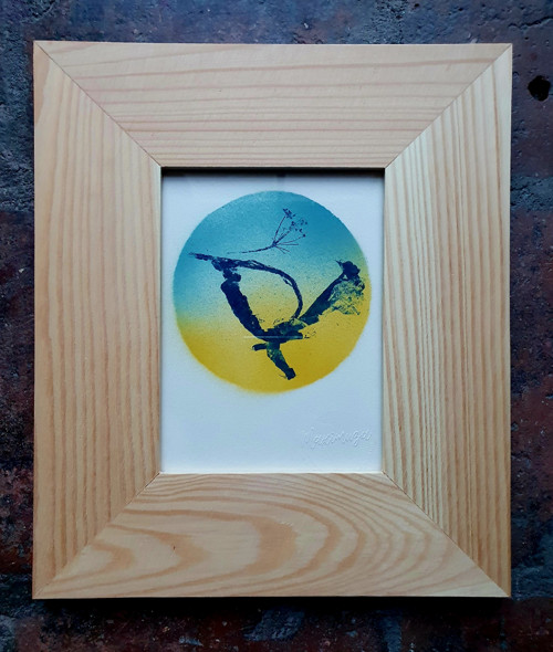 Originální GRAFIKA v rámu - "Modrá slunce" — foto 3