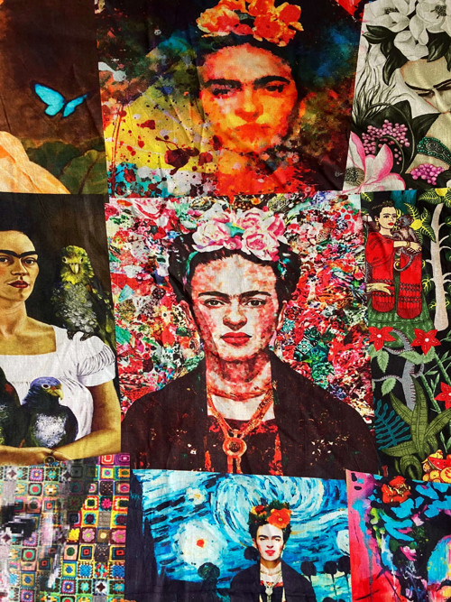 Frida Kahlo Bavlněné Plátno černá — foto 2