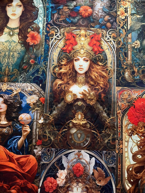 Mucha Inspirace Divka Bavlněné Plátno — foto 4