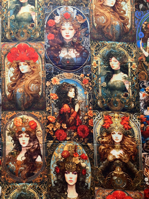 Mucha Inspirace Divka Bavlněné Plátno — foto 3