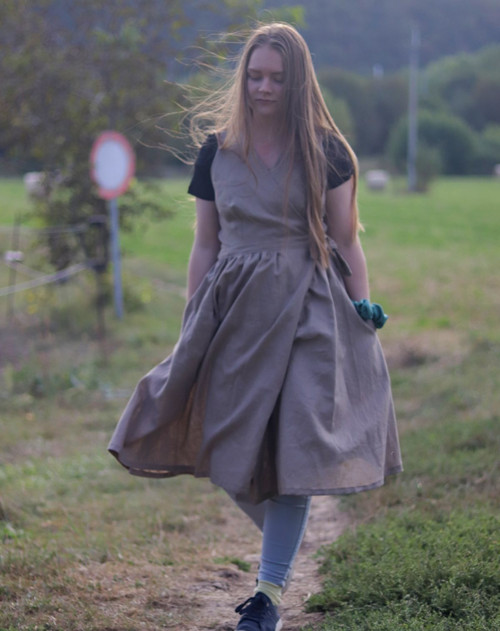 Lněné zavinovací šaty — foto 5