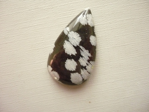 Kabošon - obsidián vločkový 30 mm, č.9f — foto 2