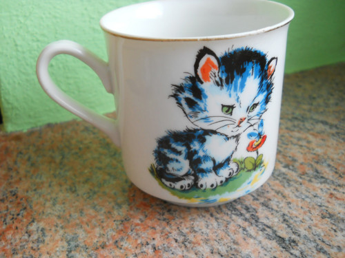Oslík a kočička - dětský porcelán — foto 2