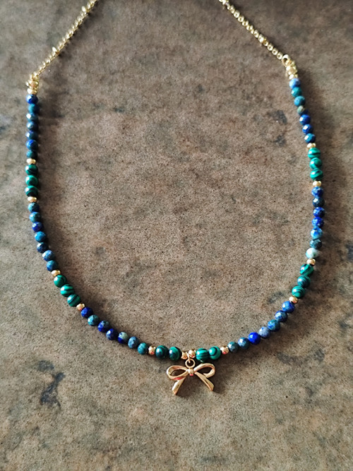 Malachit a lapis lazuli II - náhrdelník — foto 2
