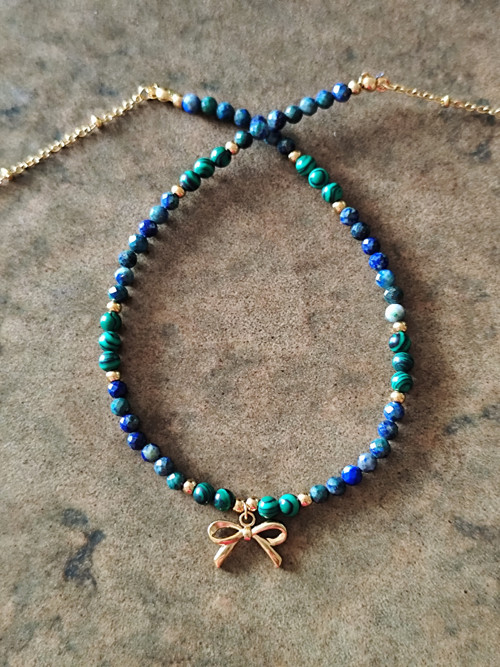 Malachit a lapis lazuli II - náhrdelník — foto 3