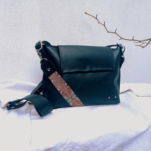Black BAG leather with color strap — foto 2