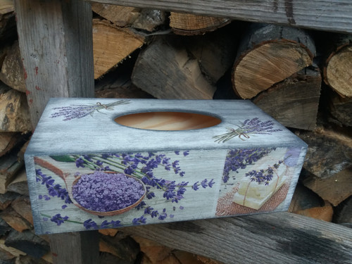 Krabička na kapesníčky levandulová — foto 5