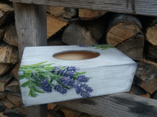Krabička na kapesníčky levandulová — foto 5
