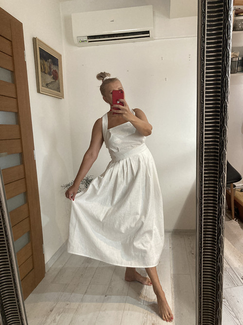 Nežné BIELE Ľanové šaty ,, Marilyn,, — foto 2