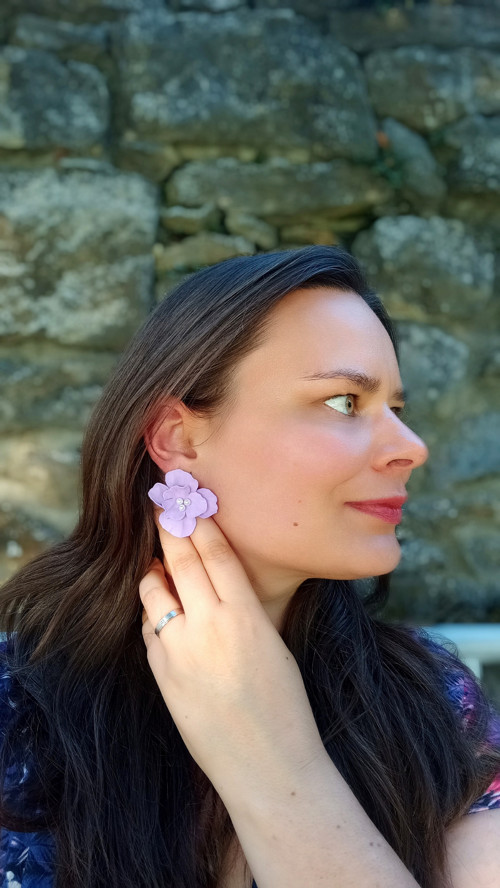 Náušnice Grace fialkové — foto 2