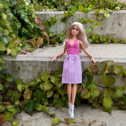 Barbie - sytě růžový háčkovaný top — foto 3