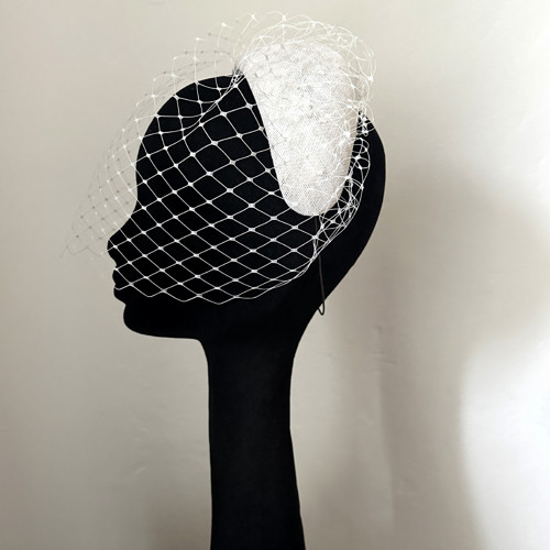 Fascinátor Headband Ivory Závoj — foto 4
