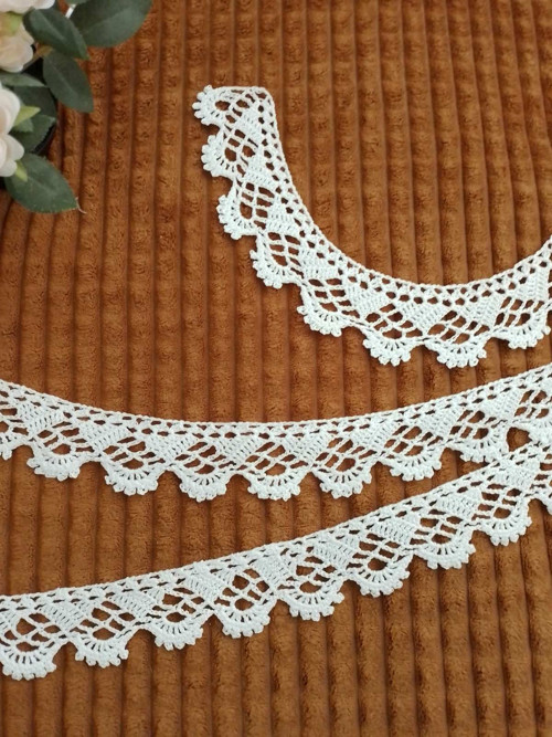 Ručně háčkovaná bavlněná krajka — foto 3