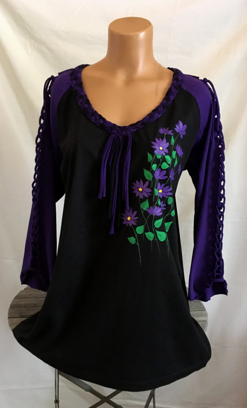 Fialovočerná tunika, XL — foto 2