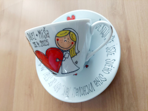 Svatební hrníček s podšálkem — foto 3
