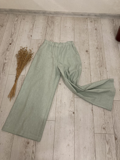 Culottes ľanové nohavice - MINT — foto 5