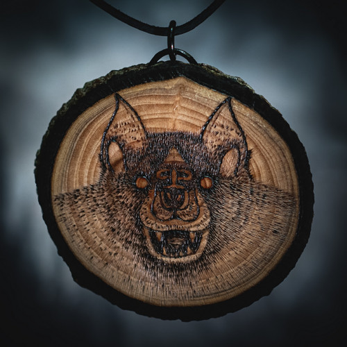 Vampýr - jabloňový řez s pyrografií — foto 2