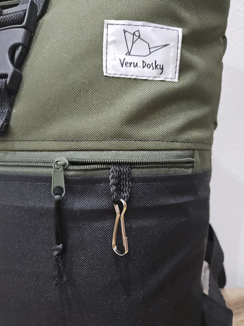 Rolovací / překlápěcí batoh khaki + černá — foto 6