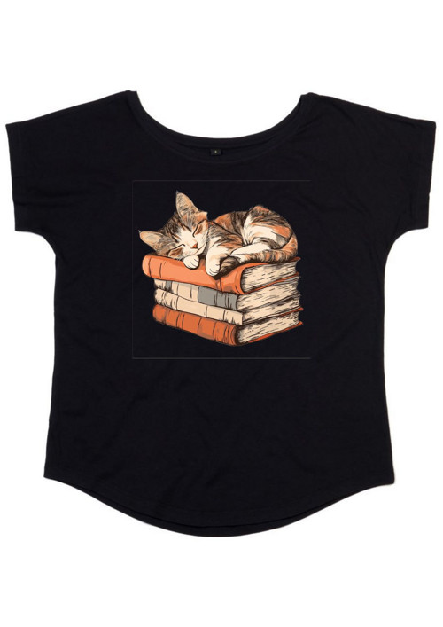 Bio dámské tričko "Cat and Books" — foto 2