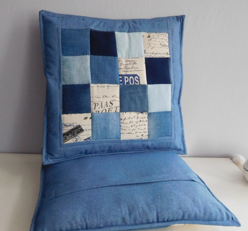 Džínový patchwork - polštář — foto 3