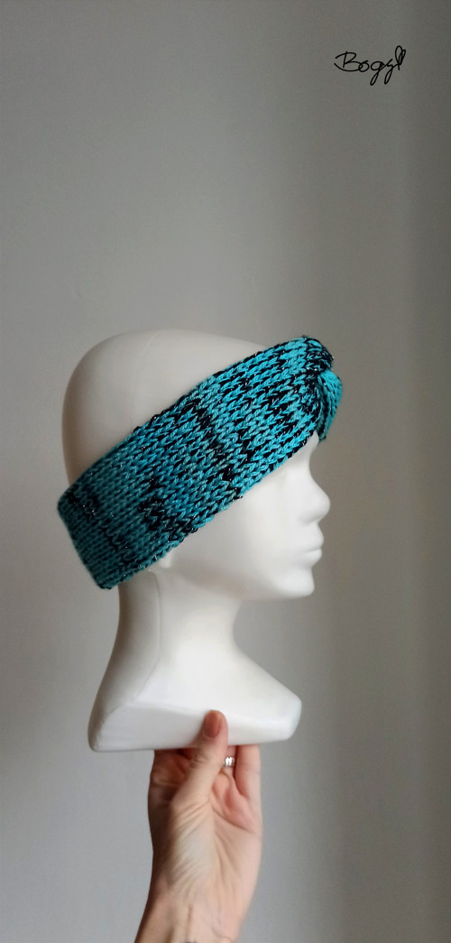 Dvojitá čelenka černá/modrá 52-56cm — foto 6