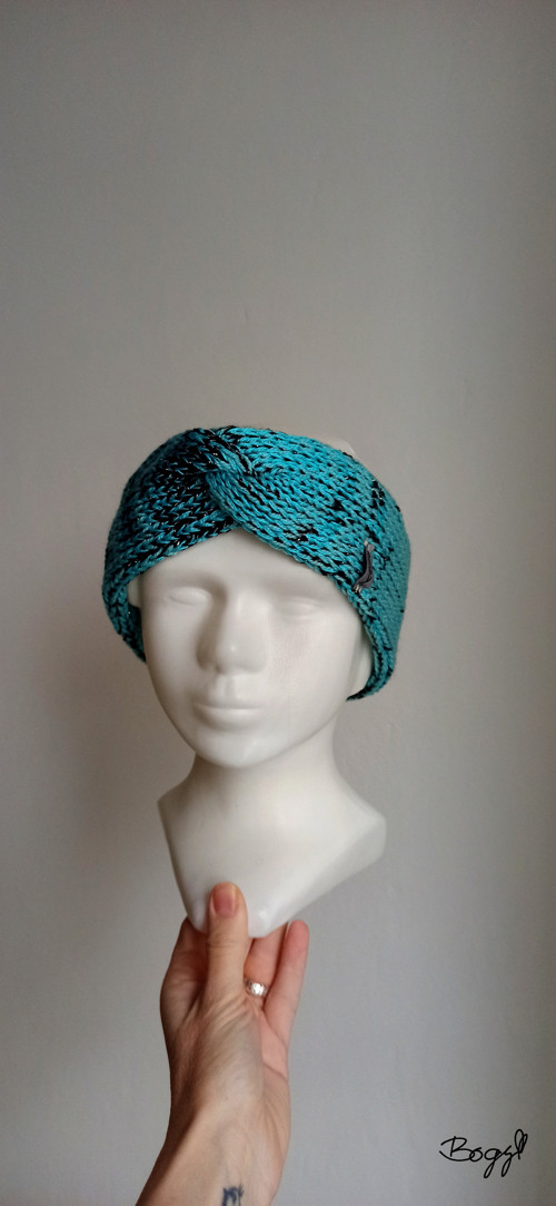 Dvojitá čelenka černá/modrá 52-56cm — foto 4