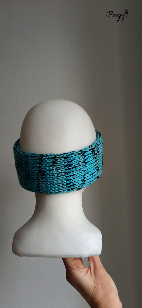 Dvojitá čelenka černá/modrá 52-56cm — foto 5