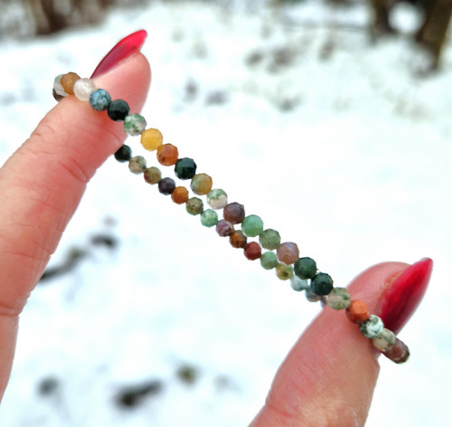 Indický achát*broušený*náramek*0,4 cm — foto 4