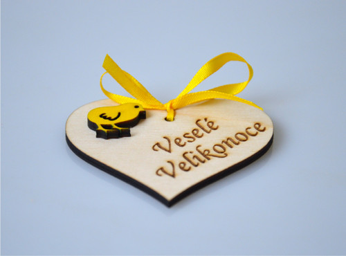 Dřevěné srdíčko - Veselé Velikonoce — foto 2