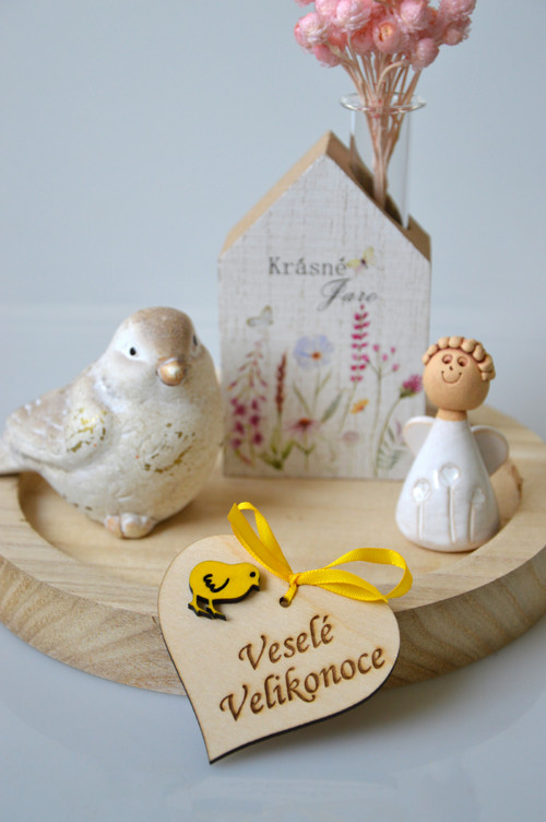 Dřevěné srdíčko - Veselé Velikonoce — foto 3
