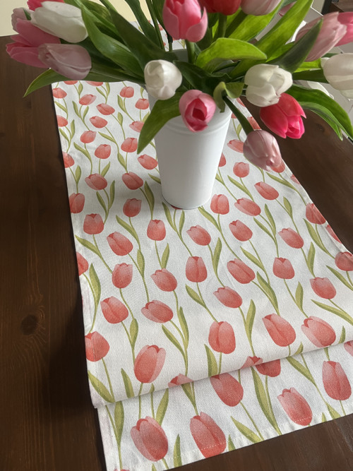 Běhoun na stůl 150x40 tulipány — foto 2