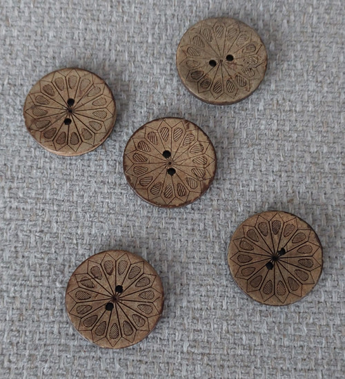 Kokosový knoflík se vzorem 3cm — foto 2