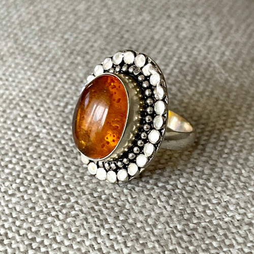 Elegantní prsten s jantarem E026 — foto 3