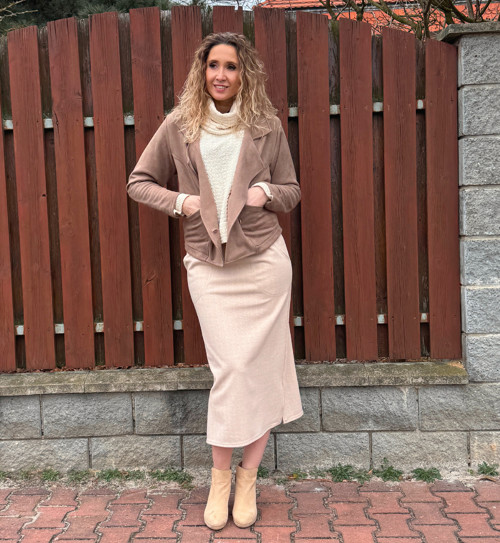 Sukně laté s béžovým vzorem — foto 4