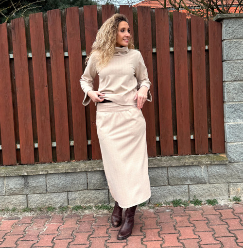Sukně laté s béžovým vzorem — foto 3