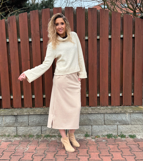 Sukně laté s béžovým vzorem — foto 5