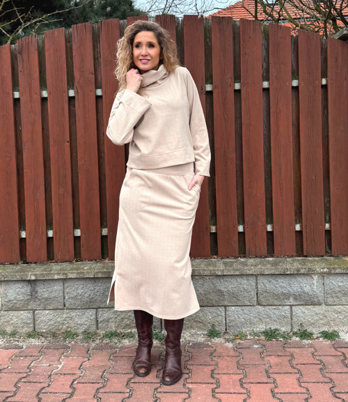 Sukně laté s béžovým vzorem — foto 2